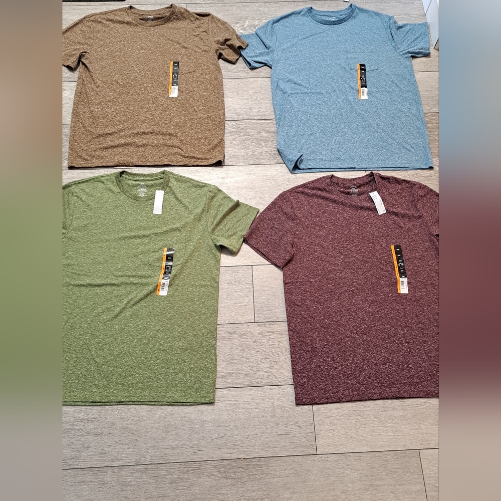 Set Of 4 Brand New George Men's Assorted Color Pocket T-Shirts